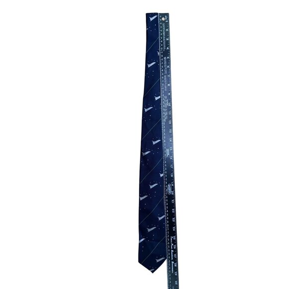 Smithsonian Mens Navy Silk/Poly Space Shuttle Tie Blue Starry NASA Design - Picture 7 of 8